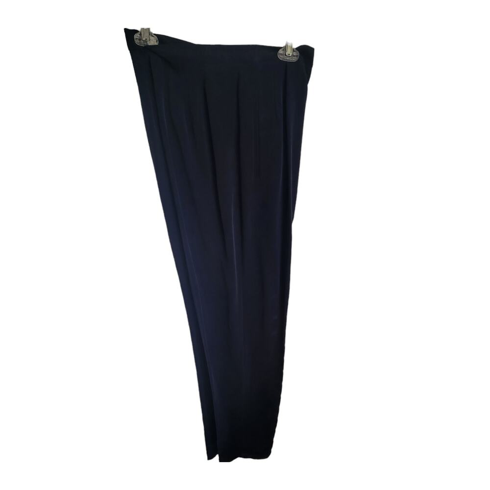 Chaus Pants Women Size 8 100% Silk‎ Color Dark Blue High Rise Great Condition